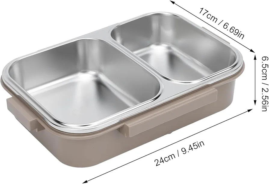 Stainless Steel 2 Compartments Food Container