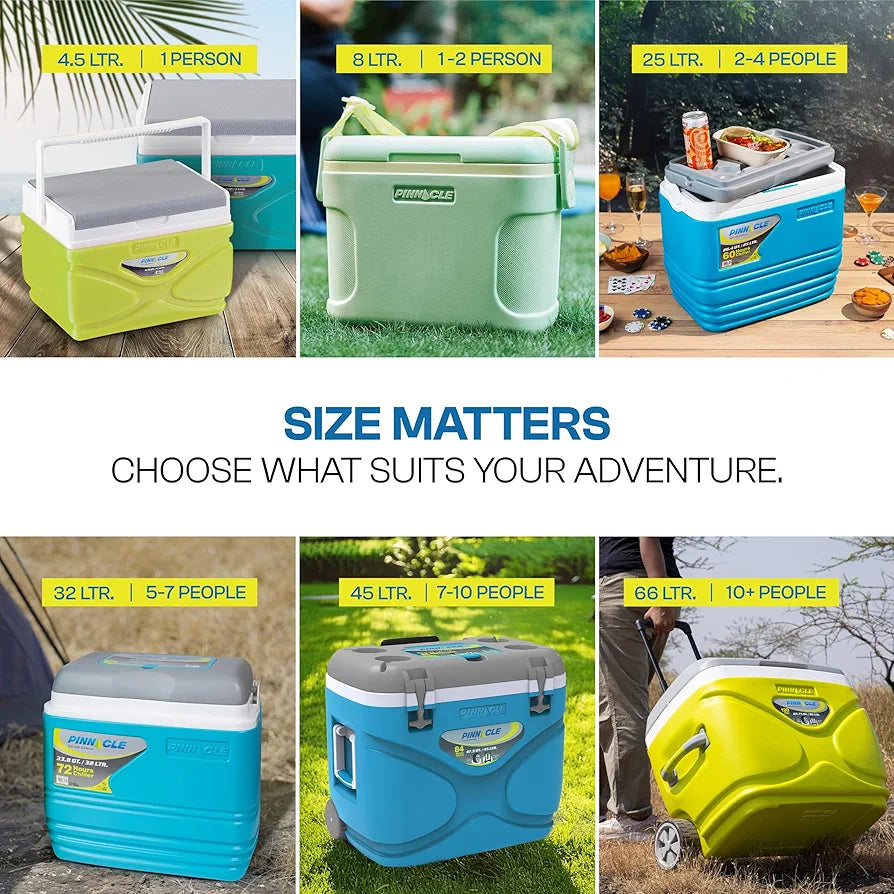 Pinnacle Passion Insulated Chiller Ice Box 8 L | Fits 12 Cans | Portable Ice Cooler Box for Picnic,Travelling,Parties & Car |Upto 36 Hrs Ice Retention | Adjustable Strap & Built-in Cup Holders