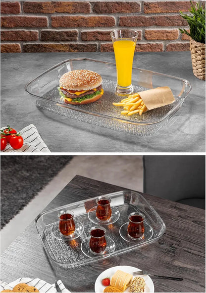 Deconox Diamond Acrylic Shatterproof Transparent Serving Tray