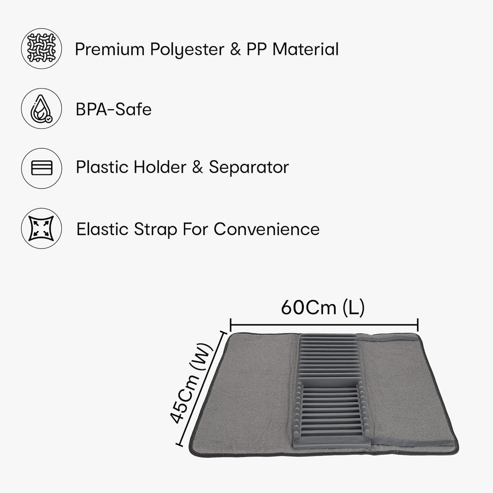 Dish Drying Mat with a Rack