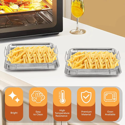 Rectangular Copper Open Airfryer Tray