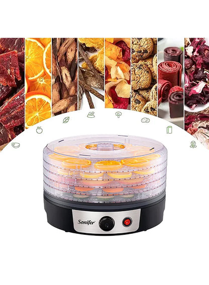 250W Electric Food Dehydrator with 5 Transparent Trays SF-4033