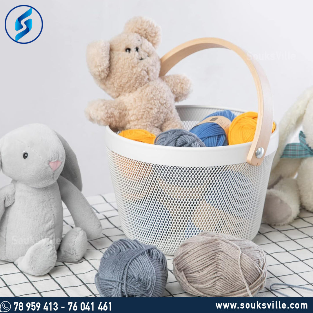 Risatorp Round  Basket With Wood Handle